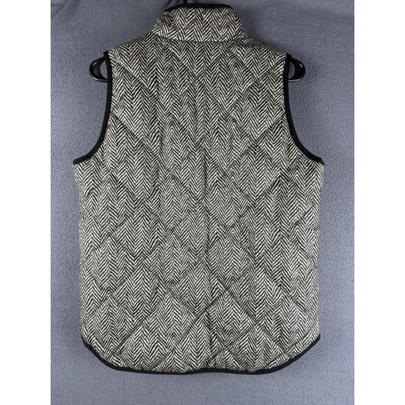J CREW Puffer Vest Gray Herringbone Pattern Down Filled w/Pockets Size Small - Picture 6 of 7